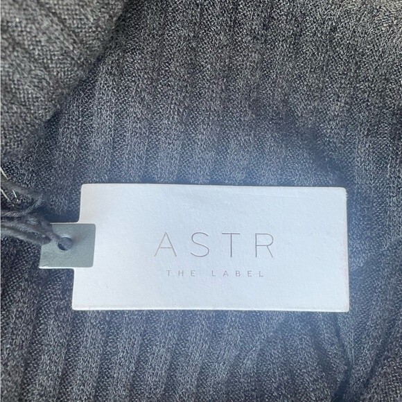 NWT ASTR Bodysuit High Halter Neck Black Soft Ribbed Knit One Piece Size Medium - Picture 6 of 9